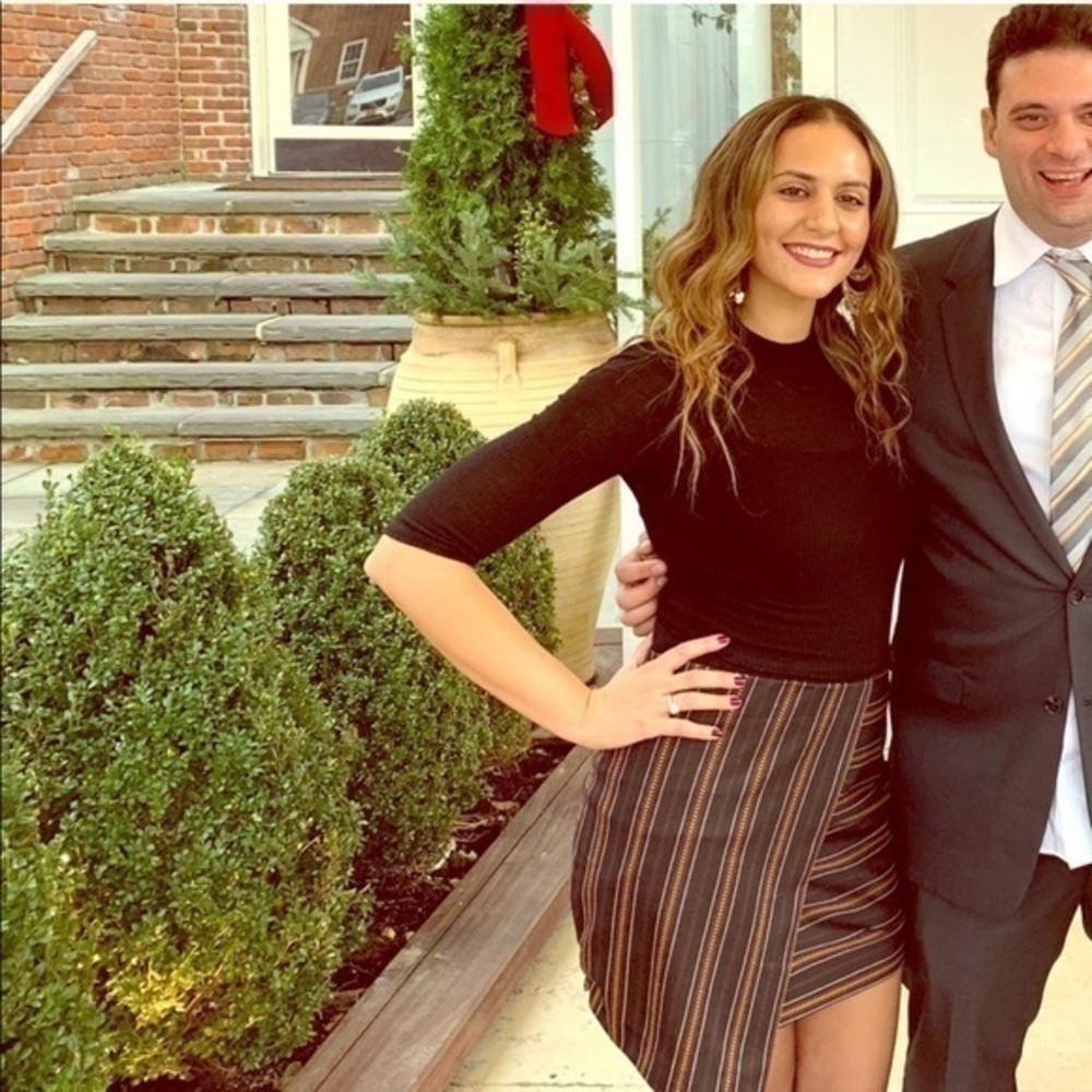 Express Black Patterned Wrap Mini Skirt Sz Medium - image 1